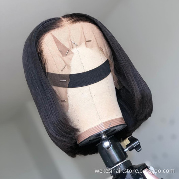 Wholesale 1b/99j Short Bob Wig Brazilian Human Hair Colored Lace Front Wigs for Black Women